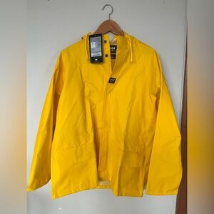 Helly Hansen Workwear Light Yellow Waterproof Rain Jacket Mens Medium 70211